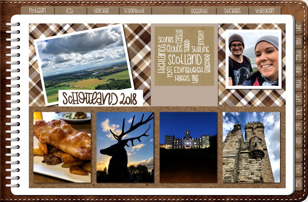 Bullet Journal Scrapbook Schottland