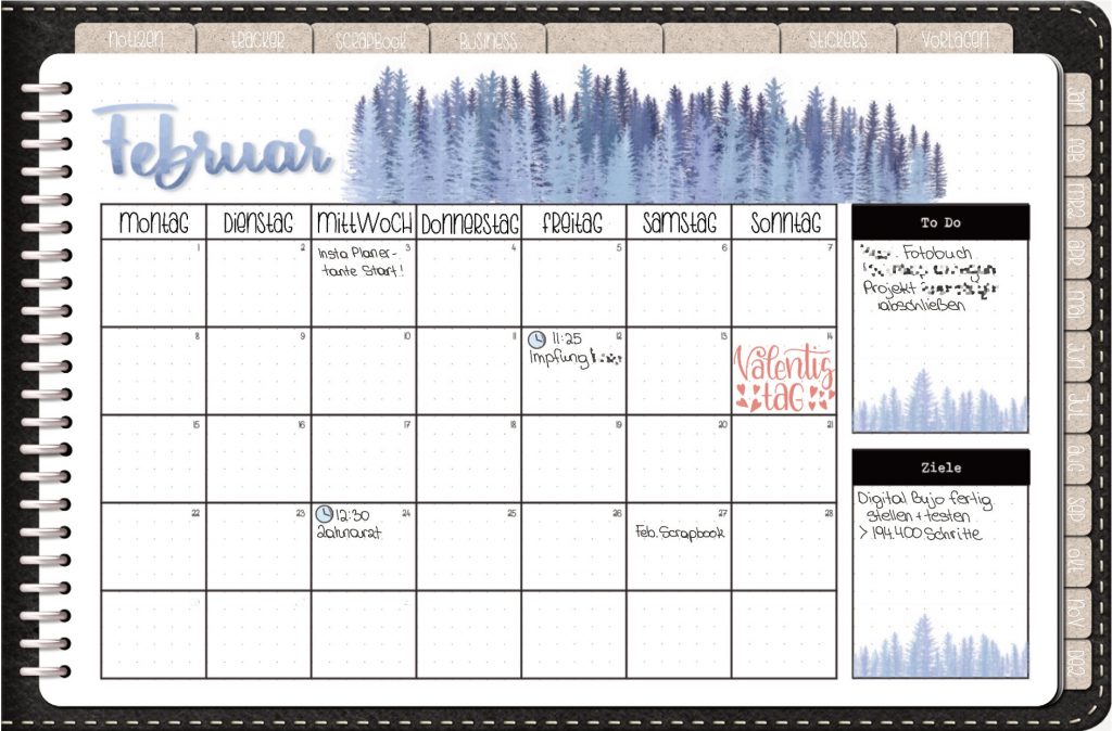 Bullet Journal 2021 Monthly Spread