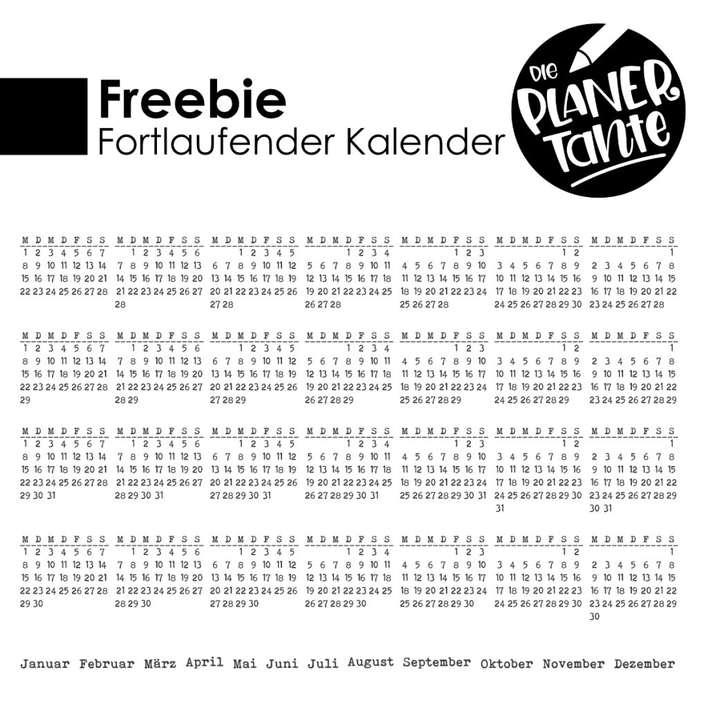 Freebie Teaser Kalendarium