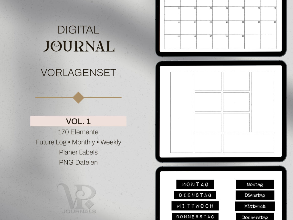 digitales Vorlagenset Vintage Grid Vol 1