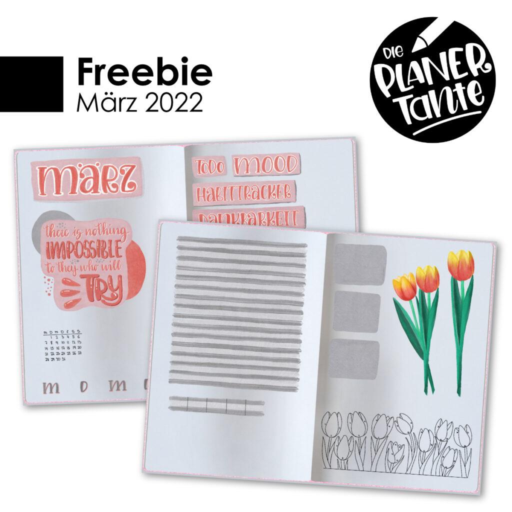 digital BuJo Freebie März 2022 - Sticker und Vorlagen