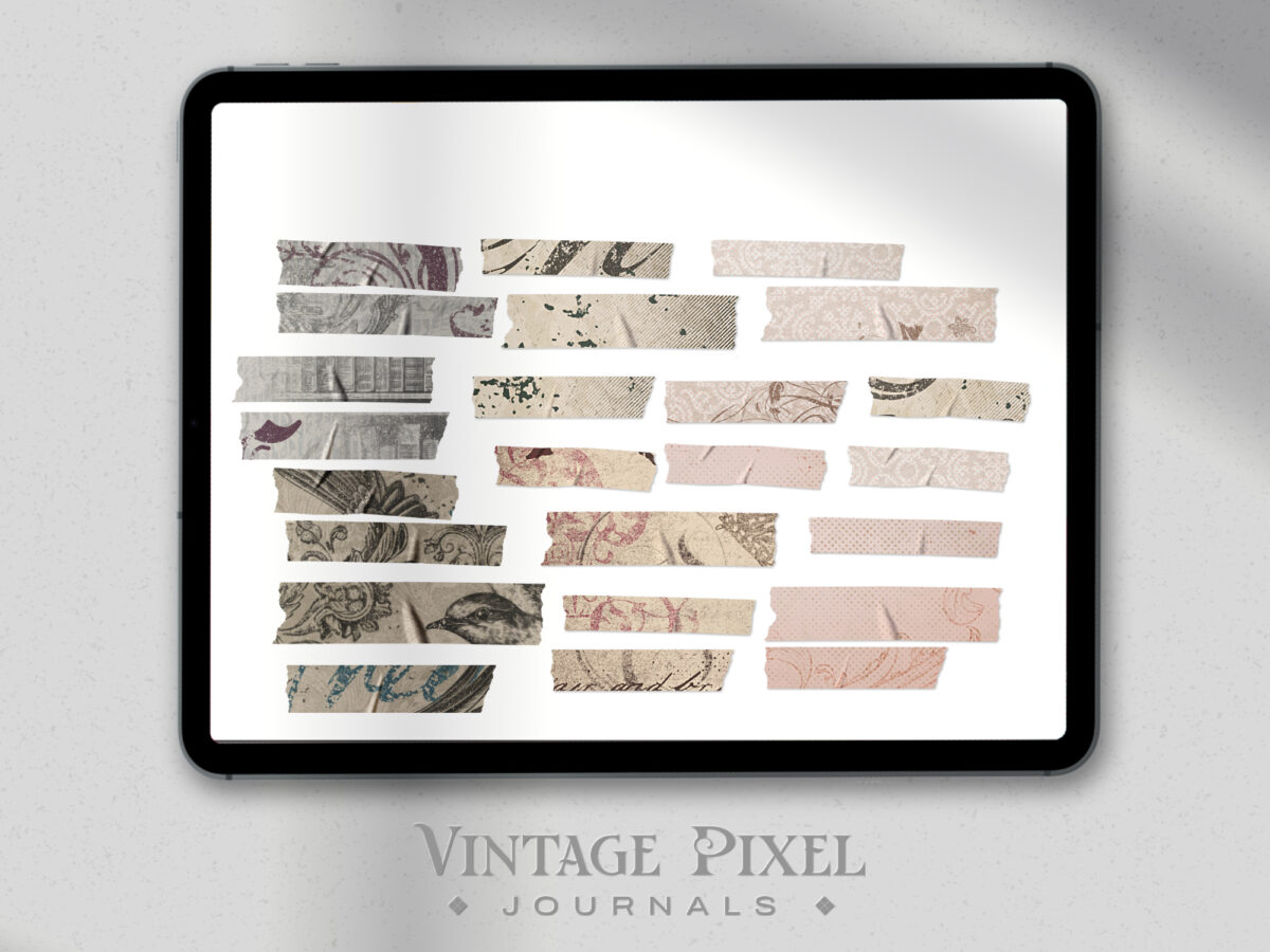 Digitales Stickerset Vintage Papers