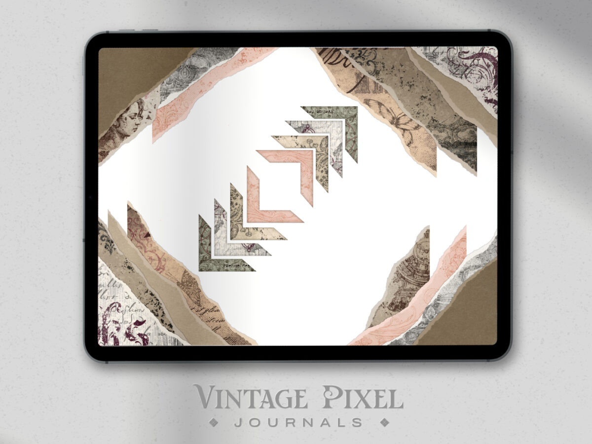 Digitales Stickerset Vintage Papers