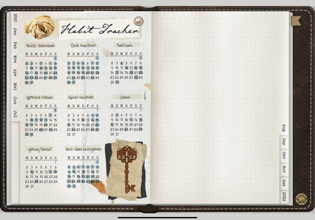 digitales Bullet Journal Habbit Tracker