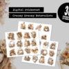 Digitales Stickerset Creamy Dreamy Watercolors mit Blumen und Alltagsmotiven im Aquarellstil