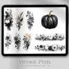 Digitale Sticker Herbst schwarz