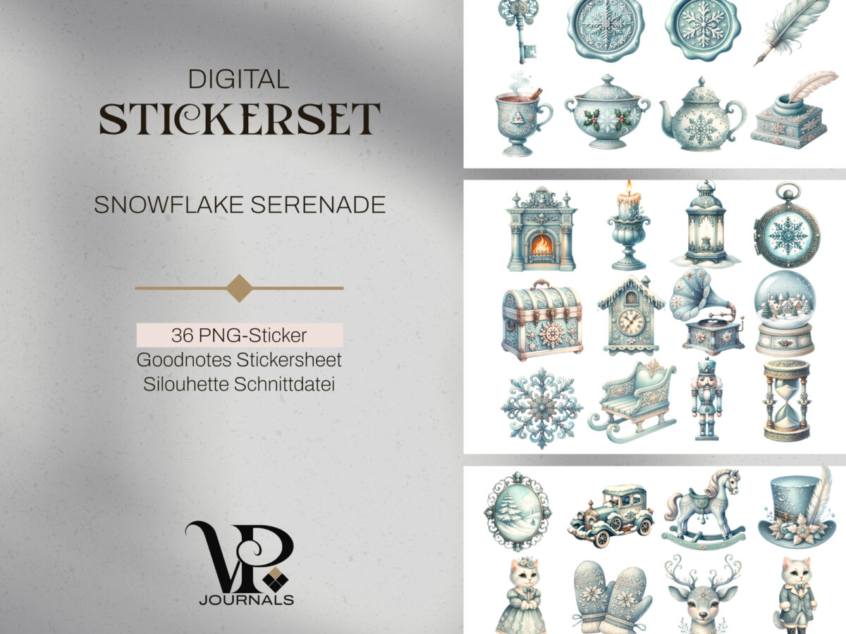 Digitales Stickerset Snowflake Serenade