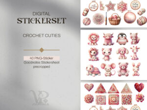 Digitales Stickerset Crochet Cuties