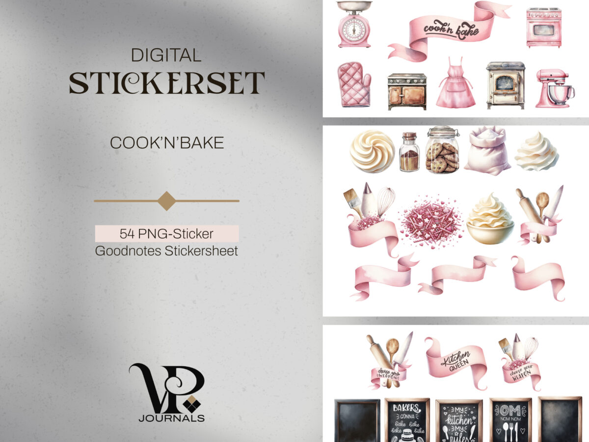 Digitales Stickerset Cook and Bake