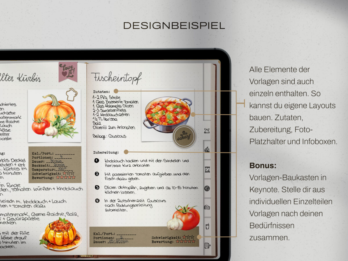 digitales Rezeptbuch braun