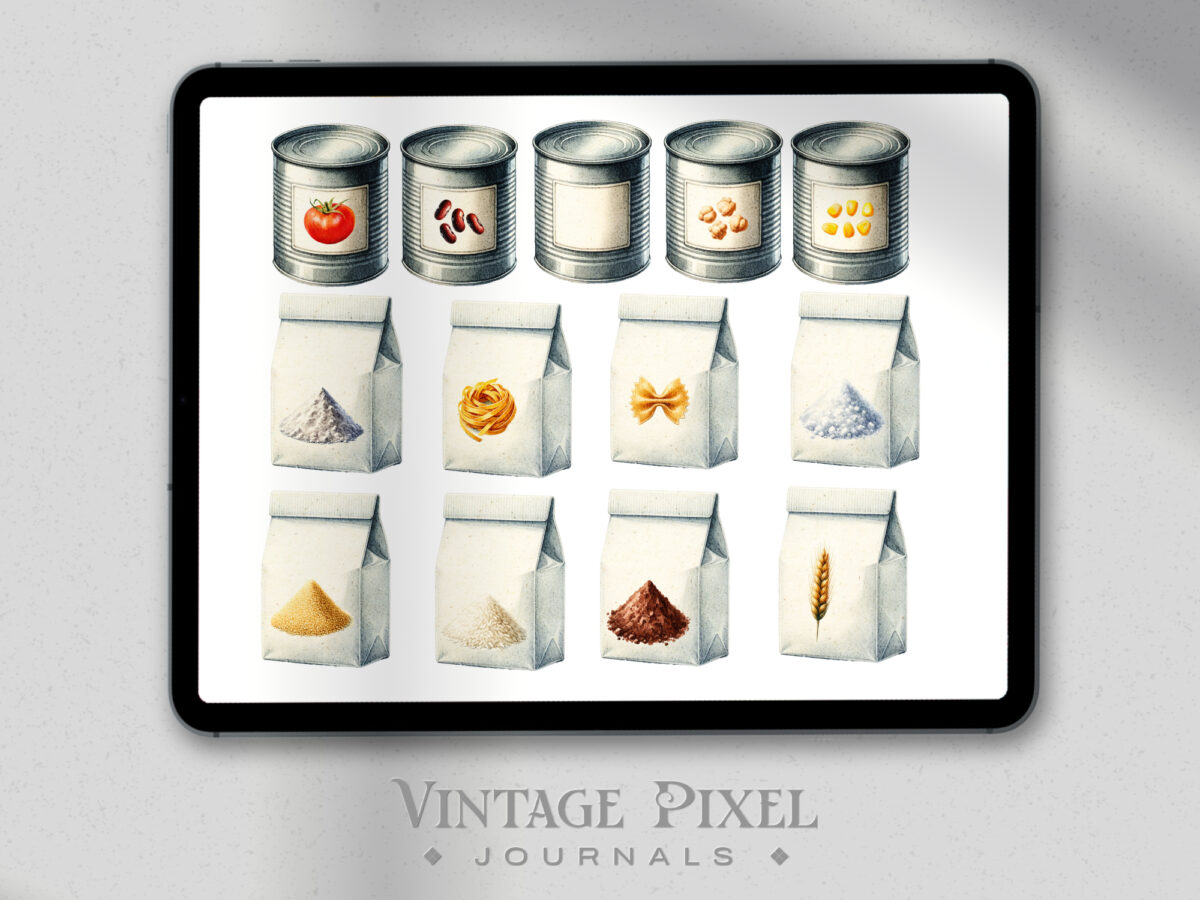 Digitales Stickerset Kitchen Essentials