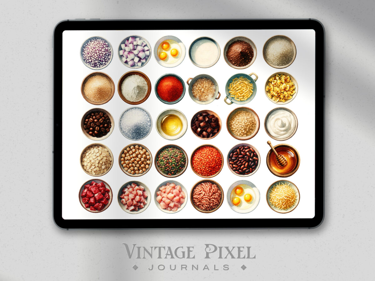 Digitales Stickerset Kitchen Essentials