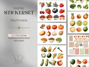 Digitales Stickerset Fruit and Vegi