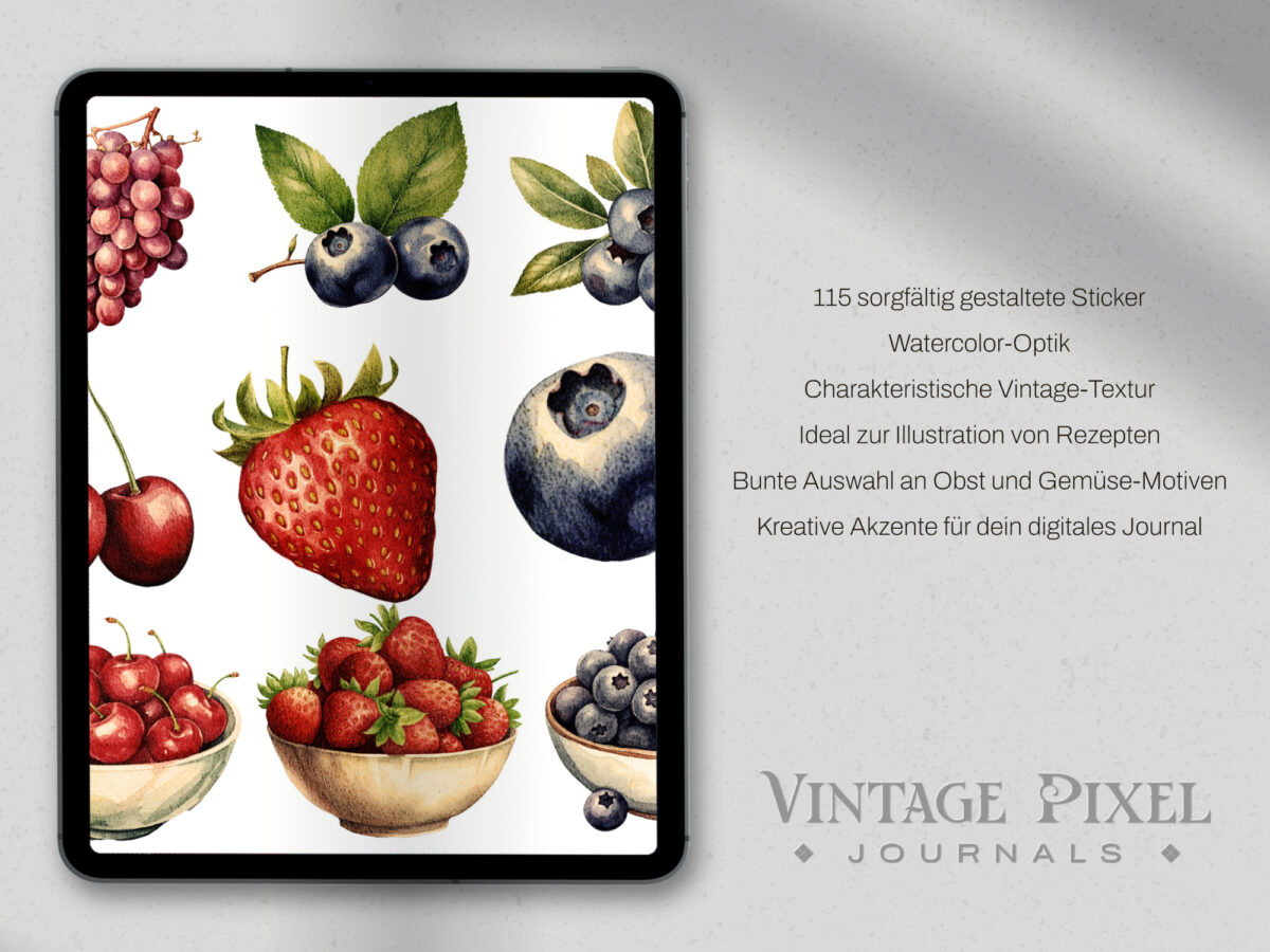 Digitales Stickerset Fruit and Vegi