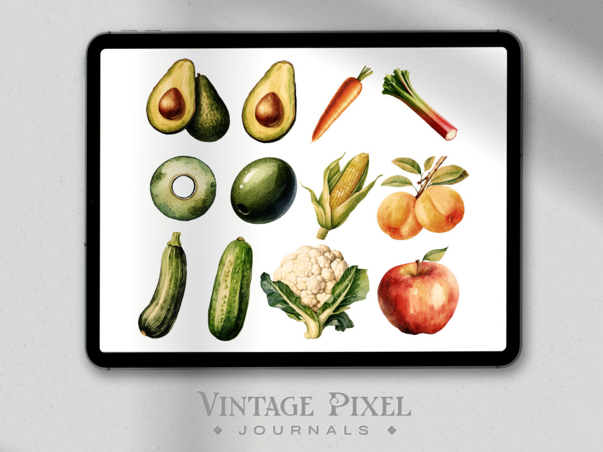 Digitales Stickerset Fruit and Vegi