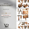 Digitales Stickerset Rustic DIY im rustikalen Watercolor Stil