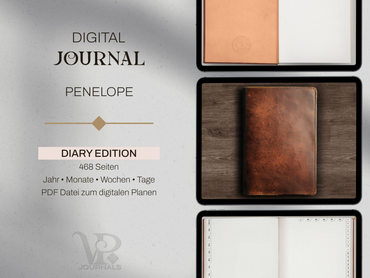 digital Journal Penelope DIARY by Vintage Piixel Journals