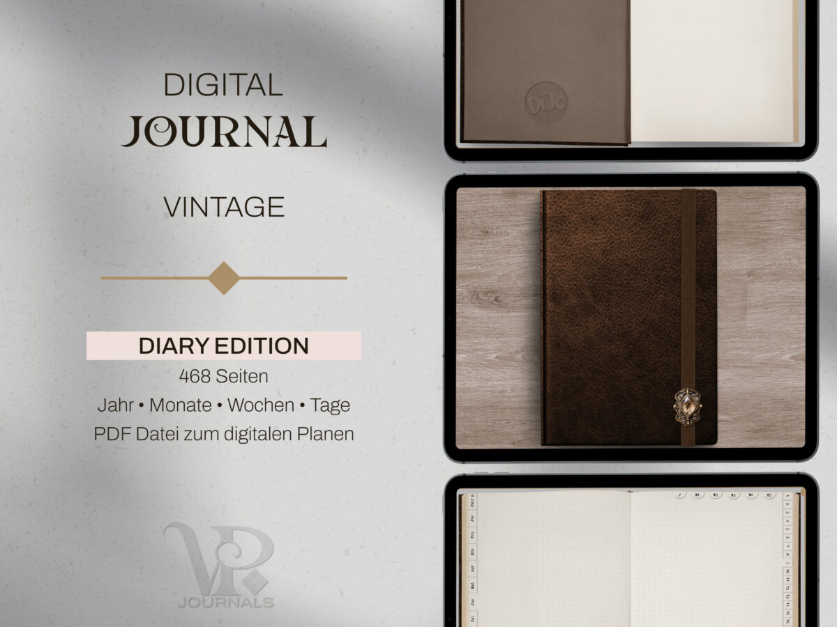 digital Journal DIARY by Vintage Piixel Journals