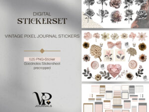 Vintage Pixel Journal Stickers